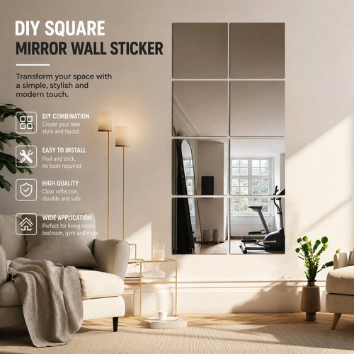Acrylic mirror tiles - mirror, wall
