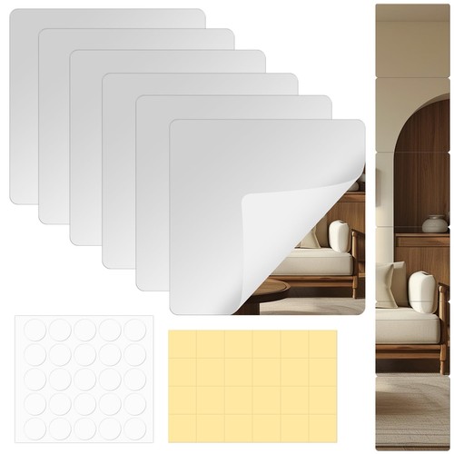 Pcs mirror tiles self - 6,