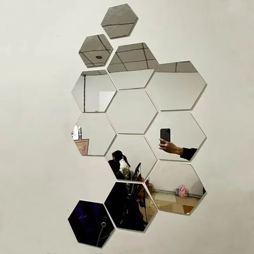 12pc hexagon acrylic 3d - 6/12pc,
