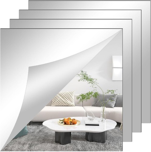 4pcs mirror tiles wall sticker - mirror,